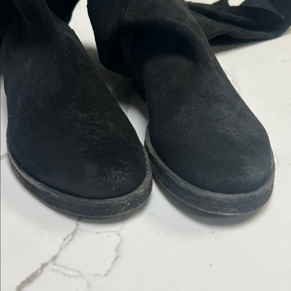 Free People Carson Stretch Over-the-Knee Boots Black Suede US 7